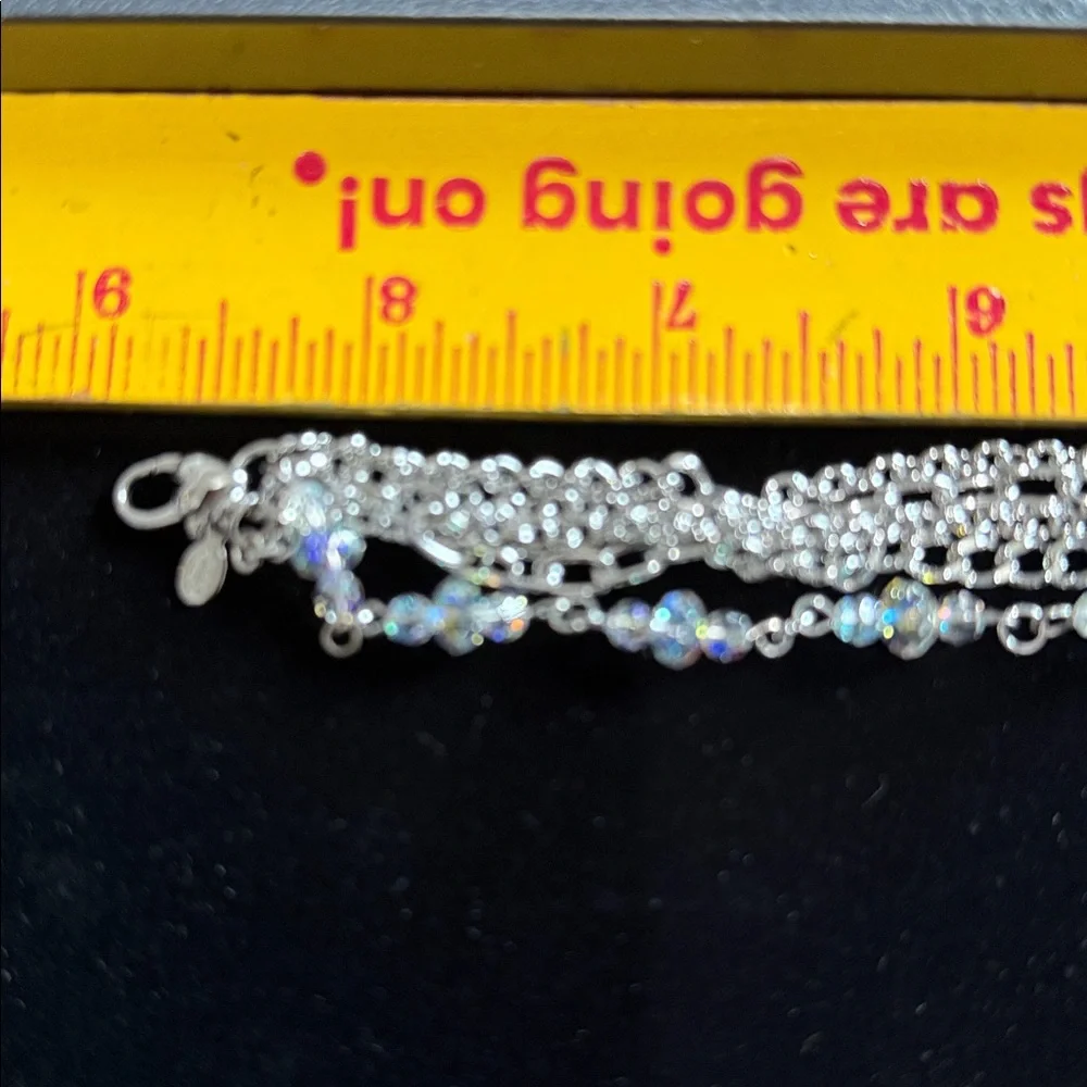 C519 Kirk’s Folly Silvertone Chain and Aurora Borealis Bracelet 7-8” - Picture 5 of 5